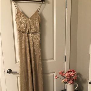 LuLu’s Gold Maxi Dress Sz M